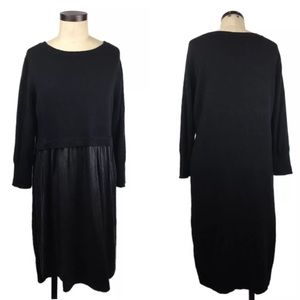Sundance Black Wool Linen Silk Sweater Dress Sz. L